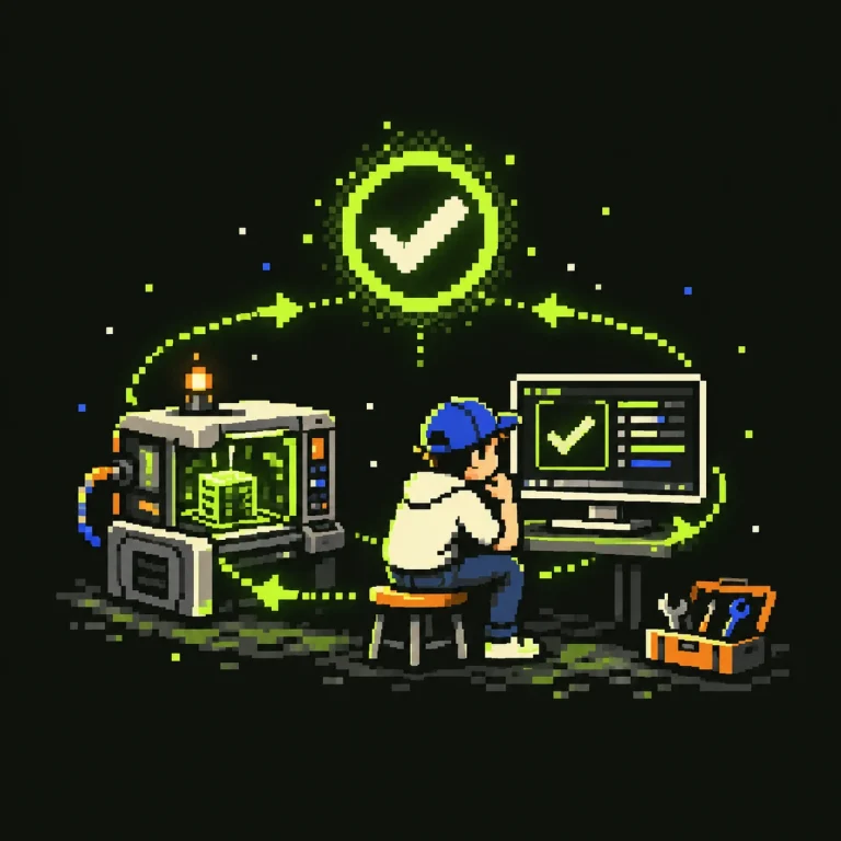Pixel-Illustration: Ergebnisse prüfen und die Lösung weiterentwickeln